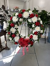 Serene Blessings Standing Wreath - Red & White