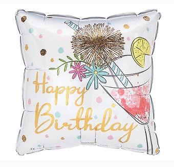 Happy Birthday - Martini Balloon