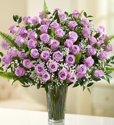 2 Dozen Long Stem Purple Roses