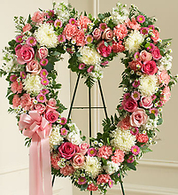 Pink Floral Heart Tribute