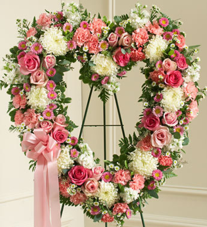 Pink Floral Heart Tribute
