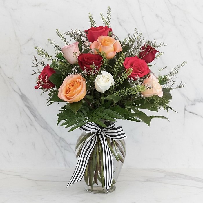 1 Dozen Long Stem Roses - Choose a Color