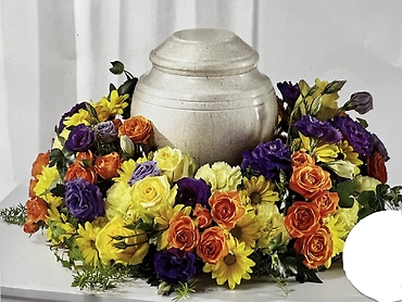 Bright and Colorful Urn Arrangement