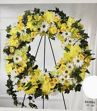 Yellow and White Wreath