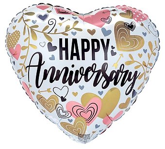 Happy Anniversary - Hearts Balloon