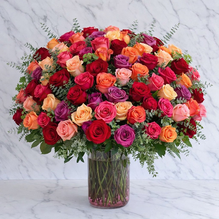 100 Long Stem Assorted Roses