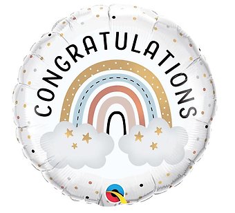 Congratulations - Rainbow Balloon