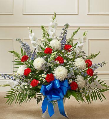 Patriotic Tribute Floor Basket Arrangement