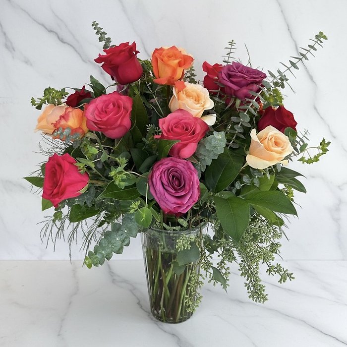 2 Dozen Long Stem Roses - Choose a Color