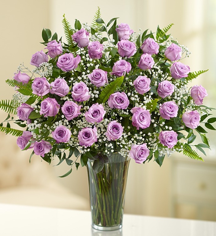 2 Dozen Long Stem Purple Roses