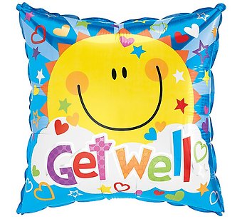 Get Well - Square Balloon