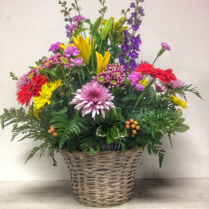 Wicker Basket of Flowers