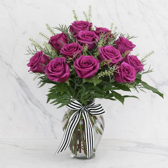 2 Dozen Long Stem Roses - Choose a Color